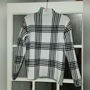Tahari Striped Knit Sweater in Black and White
